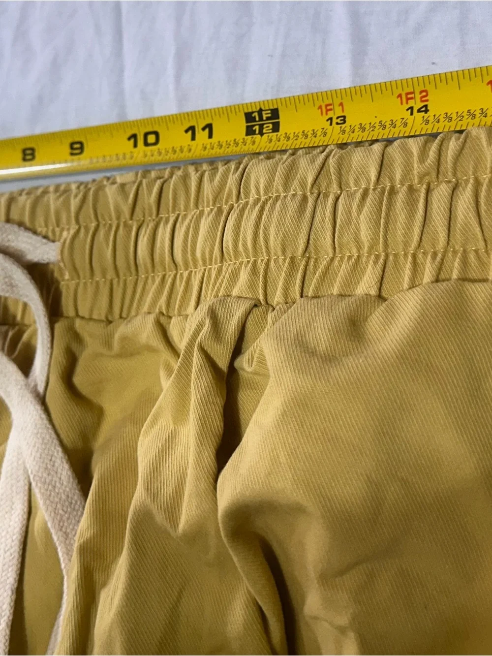 Men's Casual Drawstring Shorts - Mustard Yellow